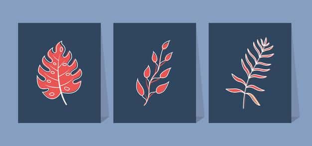 Trendy abstract square with leaves . suitable for social media posts Premium Vector