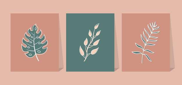 Trendy abstract square with leaves . suitable for social media posts Premium Vector