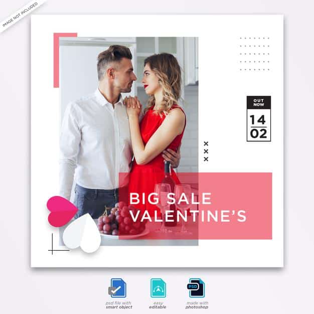Valentine social media post banner template Premium Psd