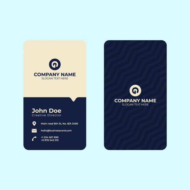 Vertical business card print template. Premium Vector