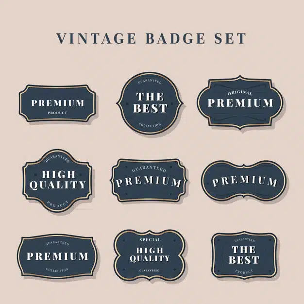 Navy vintage premium badge vectors