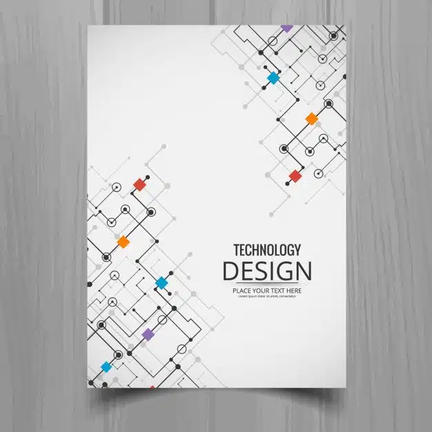 White brochure, technological style Free Vector