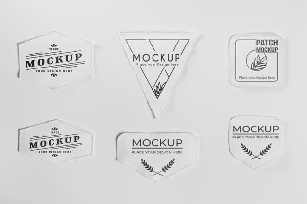White clothing patch set Free Psd