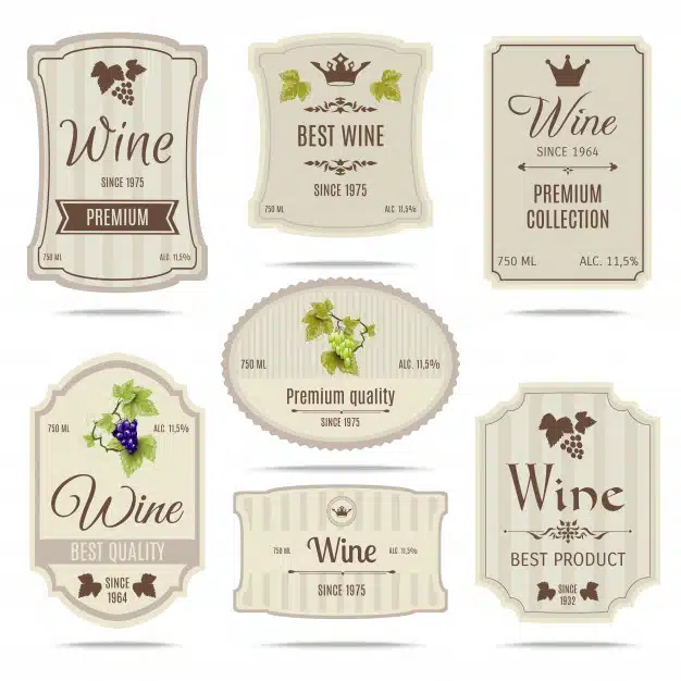Wine labels set Free Vector