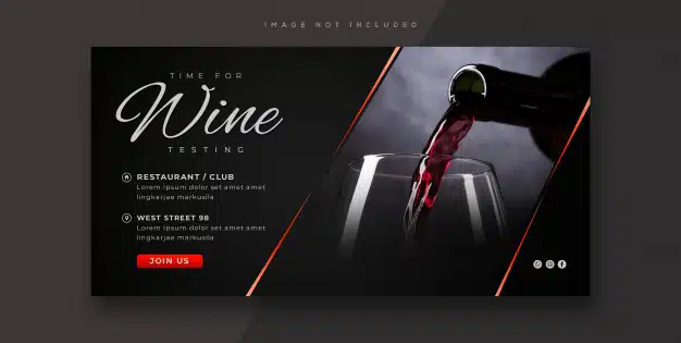 Wine tasting banner template Premium Psd