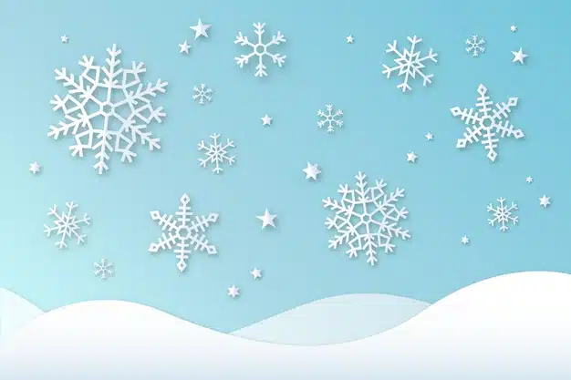 Winter background in paper style Premium Vector