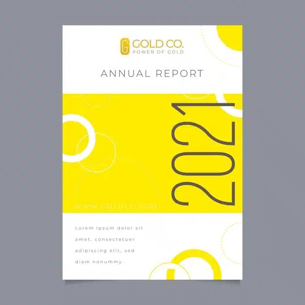 Yellow abstract annual report template Free Vector