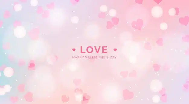 Blurred valentine's day background Premium Vector