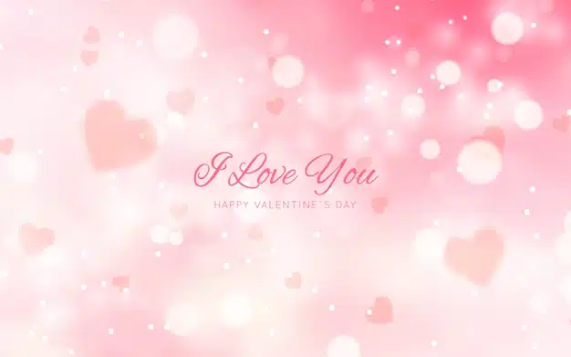 Blurred valentine's day background with message Vector