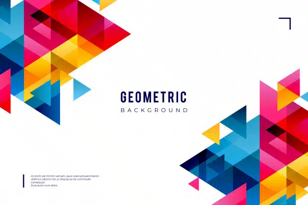 Geometric background with colorful shapes Free Vector