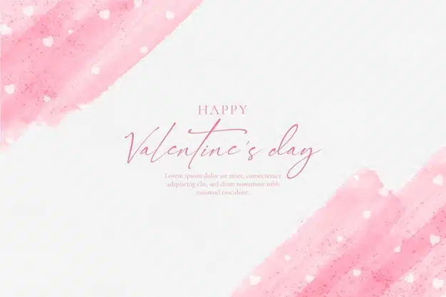 Happy valentines day watercolor background Vector