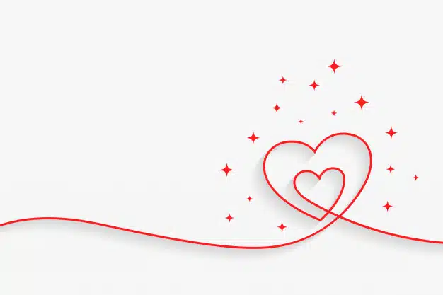 Minimal line heart background with text space Vector