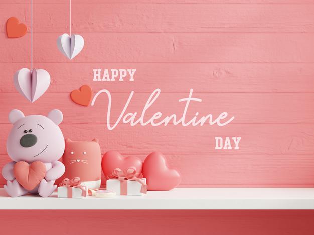 Mock up wall for valentine's day Psd