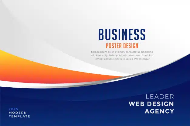 Modern blue and orange business presentation template Vector