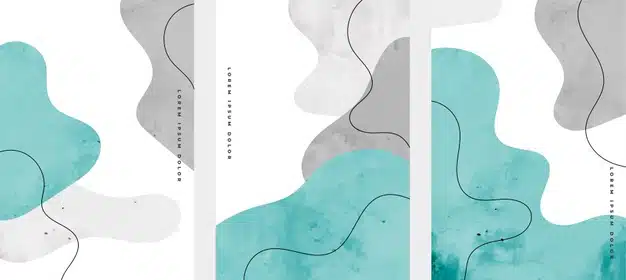 Set of hand painted abstract cover pages design Free Vector