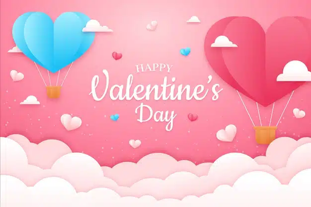 Valentines day background concept in paper style Premium Vector