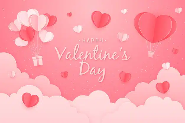 Valentines day background in paper style Free Vector