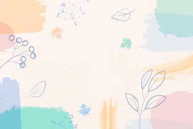 Winter background with pastel color brushes and leaves Vector