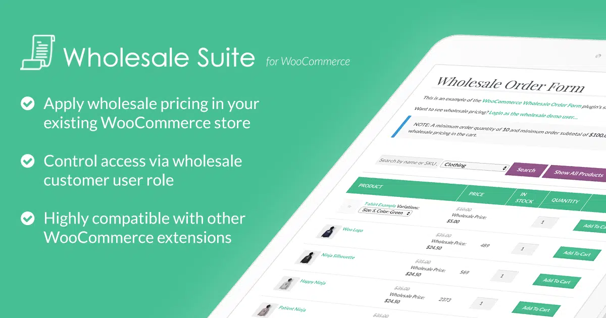 WooCommerce Wholesale Pricing Pro Suite Plugin