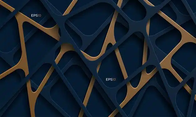 3d abstract background with dark paper cut shapes Free Vector