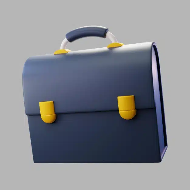3d business briefcase Free Psd
