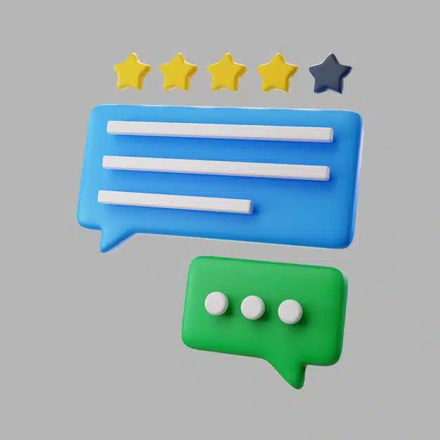 3d online messaging with star rating Free Psd