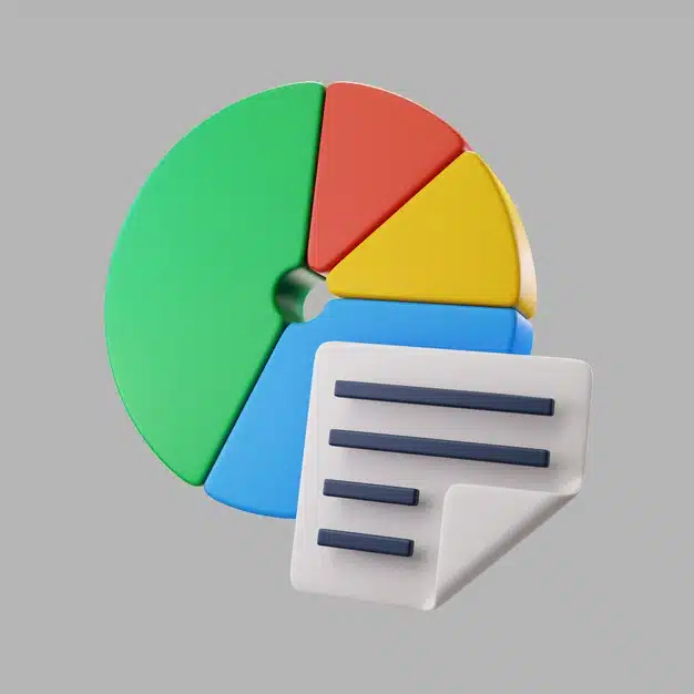 3d pie chart with information Free Psd