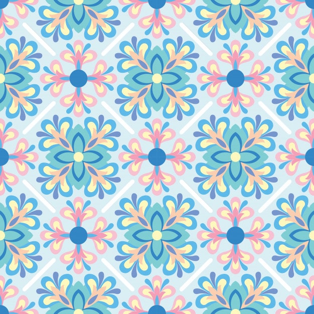 Abstract flowers seamless pattern. Premium Vector