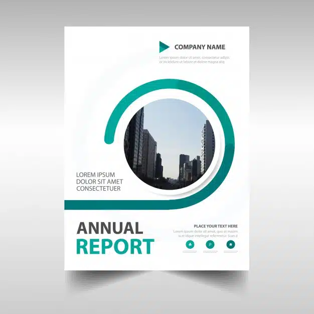 Abstract Abstract green circular annual report template Free Vectorgreen circular annual report template Free Vector