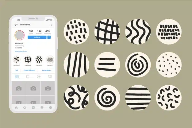 Abstract instagram highlights set Free Vector