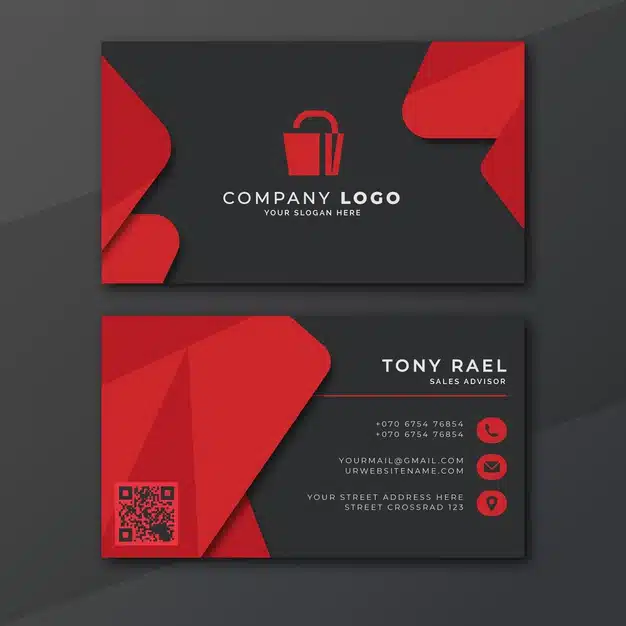 Abstract modern store manager sales business card Free Vector
