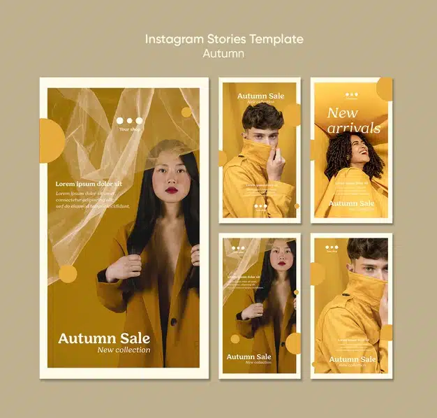 Autumn sale instagram stories template Free Psd