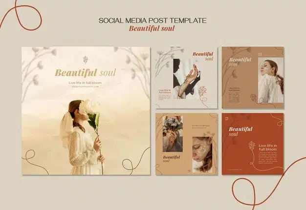 Beautiful soul ad social media post template Premium Psd