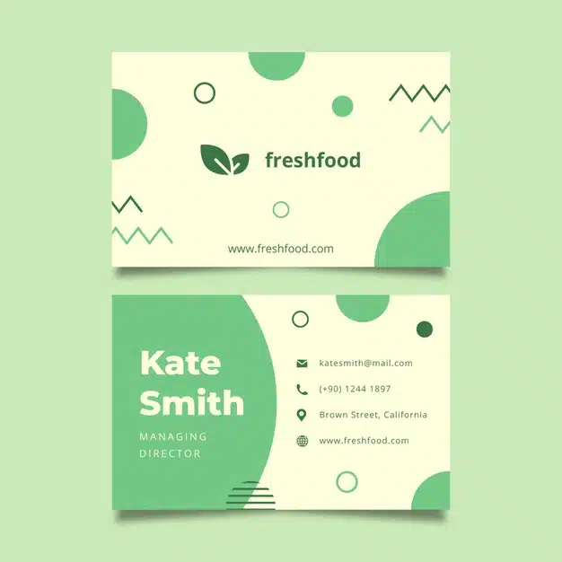 Bio and healthy food business card Free Vector