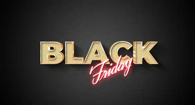Black friday text style effect Premium Psd