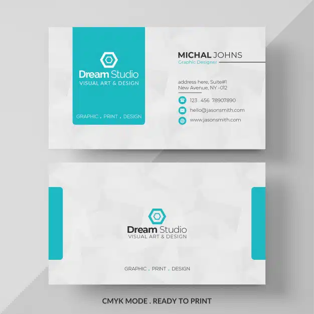 Blue and white business card Free Psd