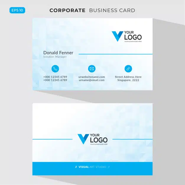 Blue elegant corporate card Free Vector