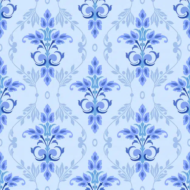 Blue ornament seamless pattern can use for background wallpaper. Premium Vector