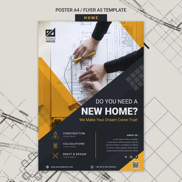 Building your own home print template Free Psd