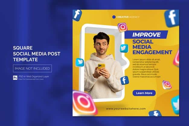 Business promotion and corporate social media post or square banner template Premium Psd