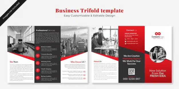 Business trifold brochure template mockup Premium Psd