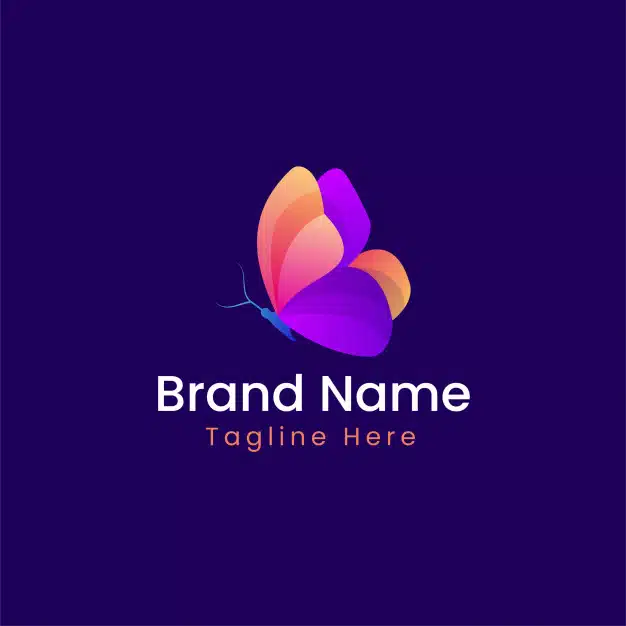 Butterfly gradient color logo template - modern butterfly logo Premium Vector