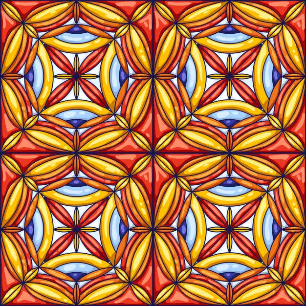 Ceramic tile pattern. decorative abstract background. traditional ornate mexican talavera, portuguese azulejo or spanish majolica Premium Vector