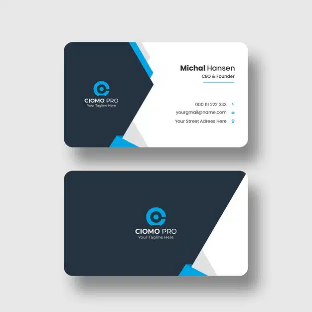 Clean business card template Free Psd