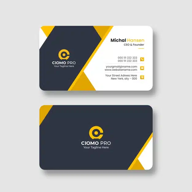 Clean professional business card template Free Psd