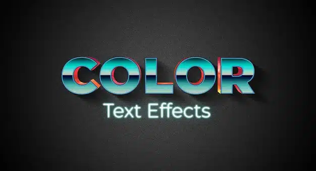 Color text style effect template Premium Psd