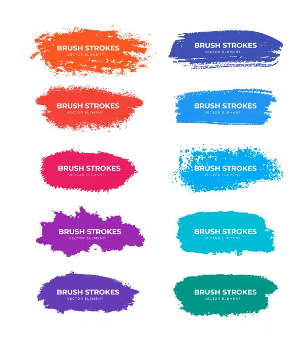 Colorful brush stroke collection Premium Vector