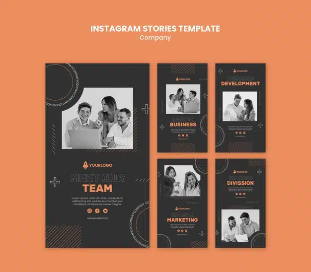 Company instagram stories template Premium Psd