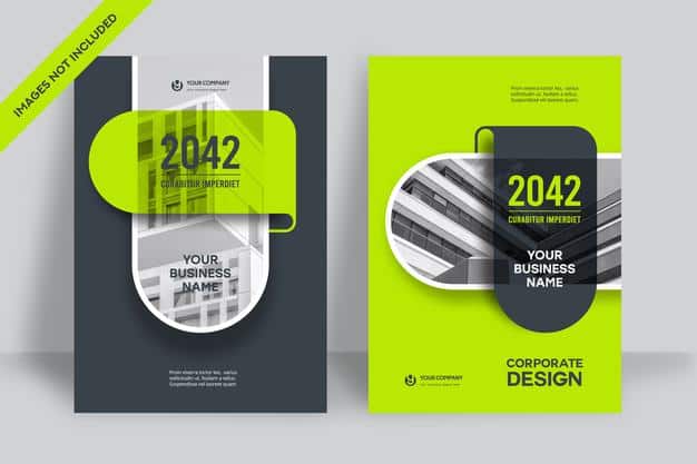 Corporate book cover design template Premium Vector