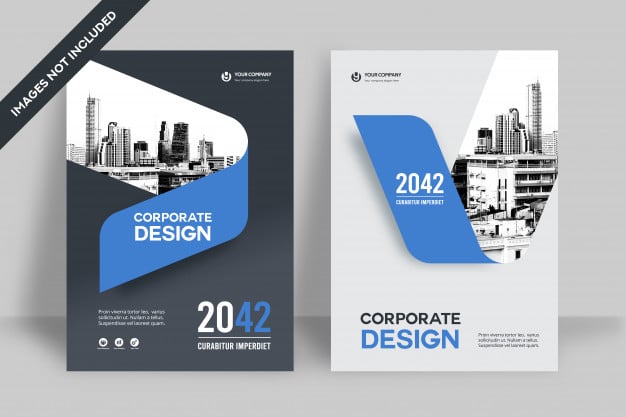 Corporate book cover design template Premium Vector